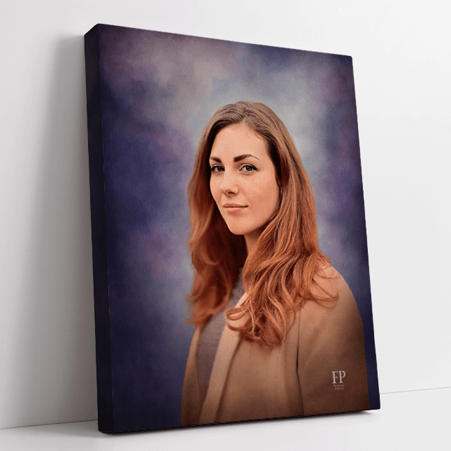 Show details for Wrapped Canvas Memorial Portrait - Lilac Studio Background