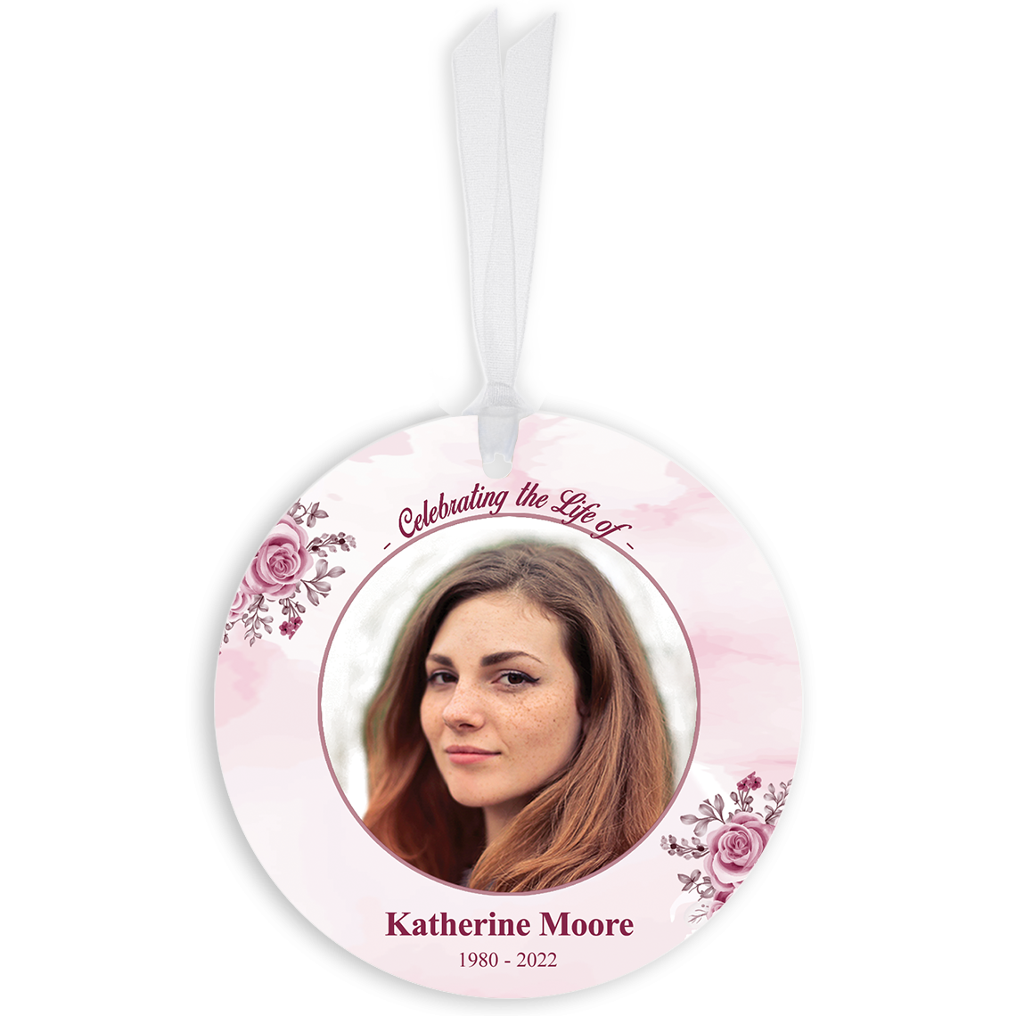 Show details for Pink Floral Circle Ornaments