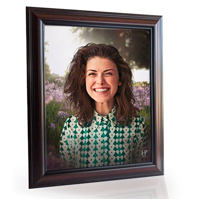 Show details for Framed Memorial Portrait - Lavender Field Lifescapes Background