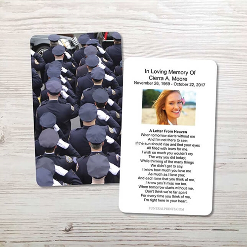 Show details for Police Salute Memorial Card