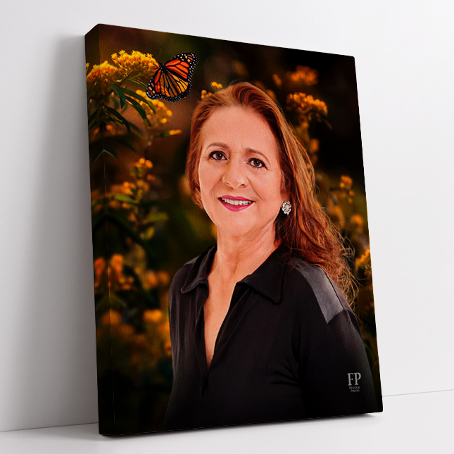 Show details for Wrapped Canvas Memorial Portrait - Fragile Beauty Background