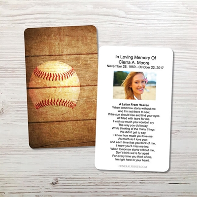 Show details for Baseball Memorial Card