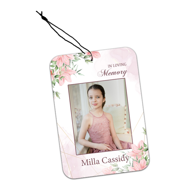 Show details for Pink Gold Floral Air Freshener