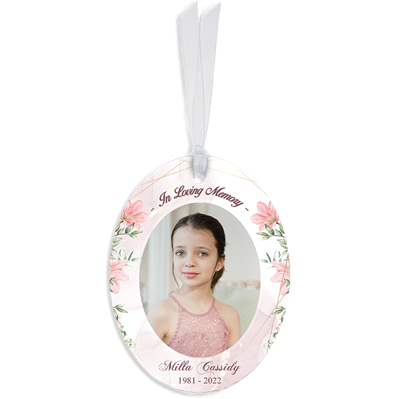Show details for Purple Gold Floral Oval Ornaments