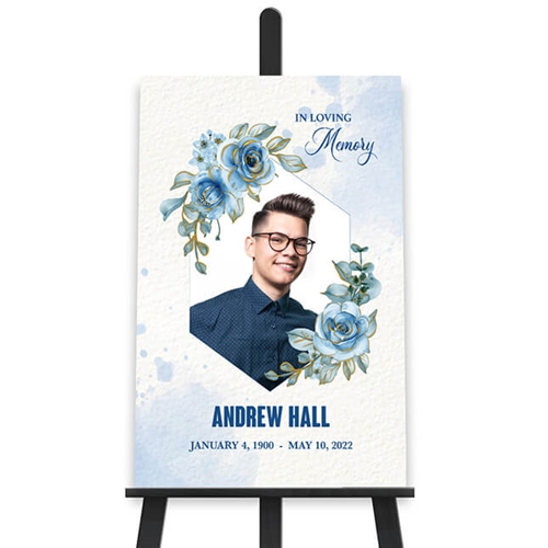 Show details for Blue Floral Poster