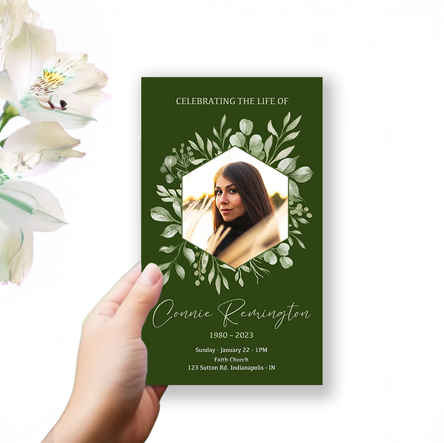 Show details for Olive Leaf Trifold Program 