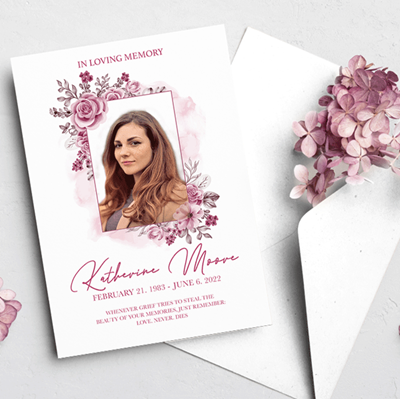 Show details for Pink Floral Announcement