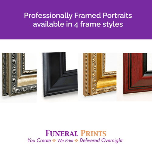 Show details for Framed Memorial Portrait - Sapphire Studio Background