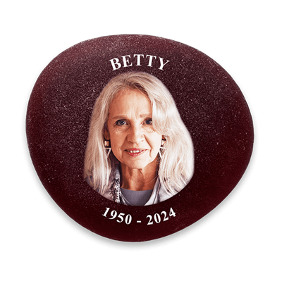 Show details for Frosted Red Photo Memorial Stones