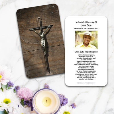 Show details for Crucifix Large Memorial Card (3" x 4.75")
