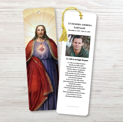 Show details for Jesus Sacred Heart Spanish Bookmark