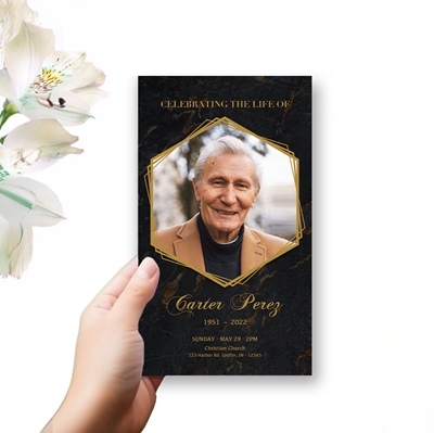 Show details for Black Marble Trifold Program 