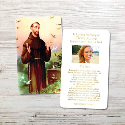 Show details for St. Francis 2 Gold Foil Memorial Card