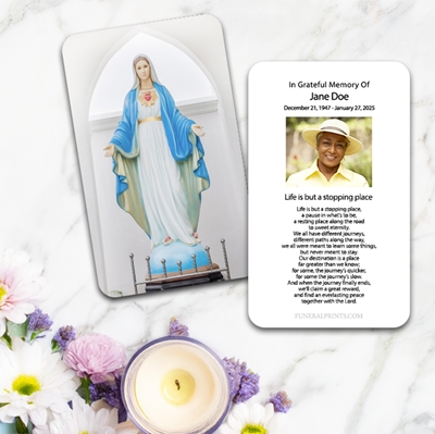 Show details for Blessed Virgin Mary Large Memorial Card (3" x 4.75")