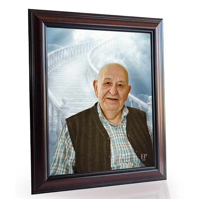 Show details for Framed Memorial Portrait - Stairway to Heaven Background