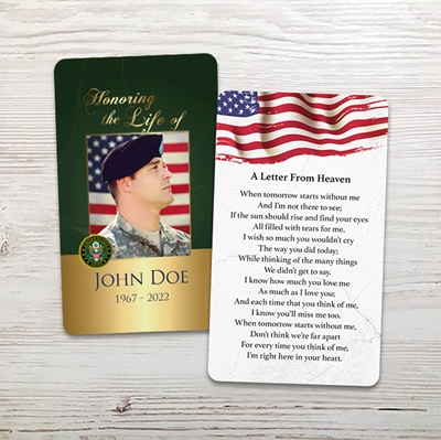 Show details for US Army Memorial Card