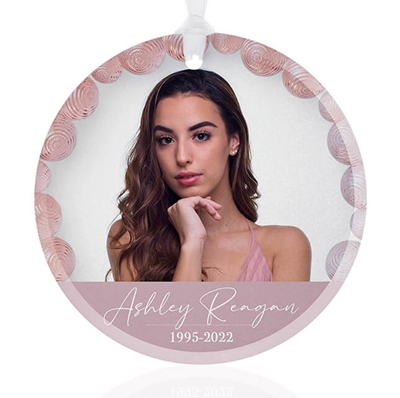 Show details for Pink Glass Circle Ornament