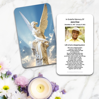 Show details for Angel 2 Large Memorial Card (3" x 4.75")