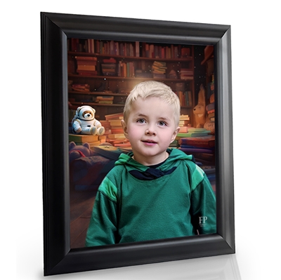 Show details for Framed Memorial Portrait - World of Imagination Lifescape Background