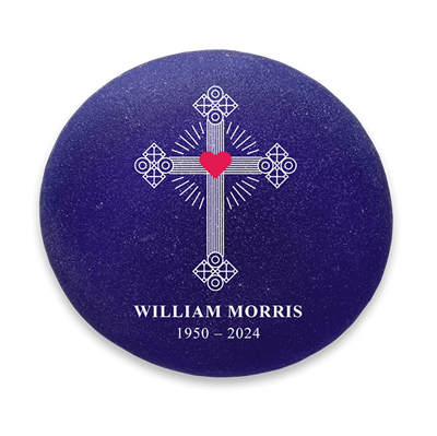 Show details for Frosted Purple Cross Memorial Stones