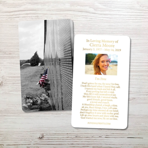 Picture of Vietnam Wall Gold Foil Memorial Card