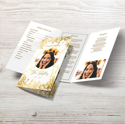 Show details for Gold Leaves Memorial Package
