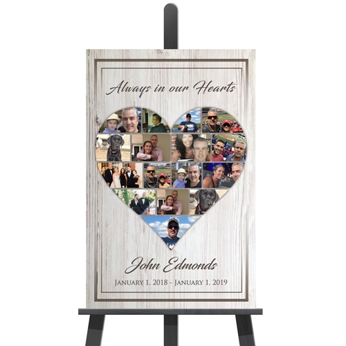 Show details for Heart Collage Funeral Poster