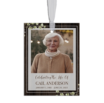 Show details for Rustic Brown Rectangle Ornament