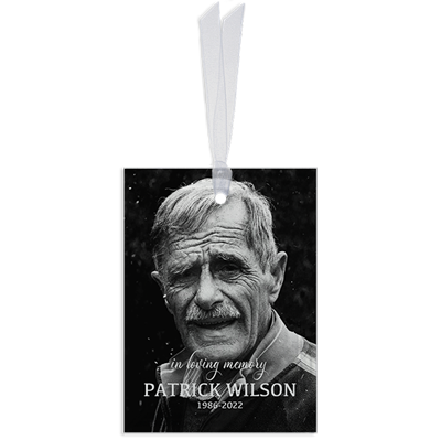 Show details for Single Photo Rectangle Custom Glass Ornament