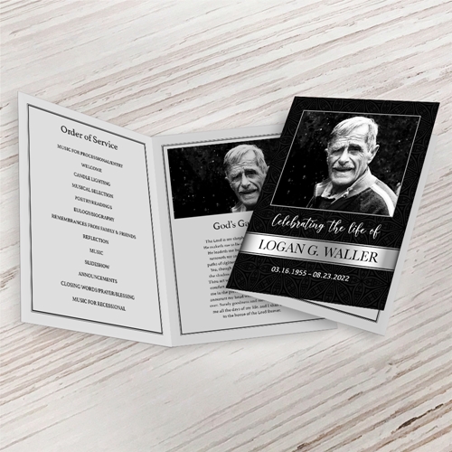 Show details for Black Silver Classic Funeral Program (MegaEdit)