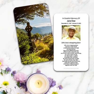 Show details for Glendaloug Celtic Cross Large Memorial Card (3" x 4.75")