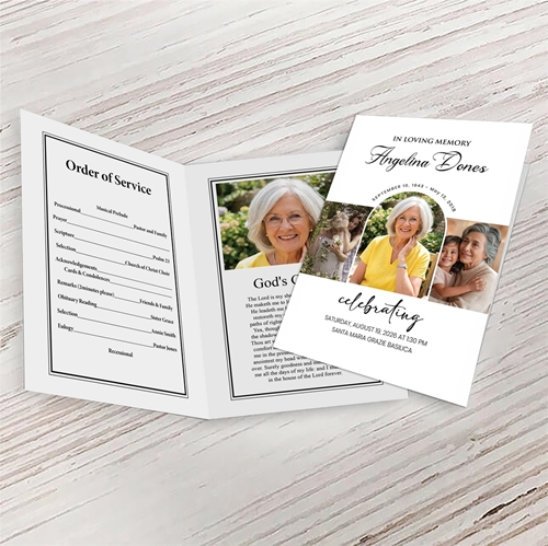 Show details for Celebration of Life Photo Collage Funeral Program (Design For Me)