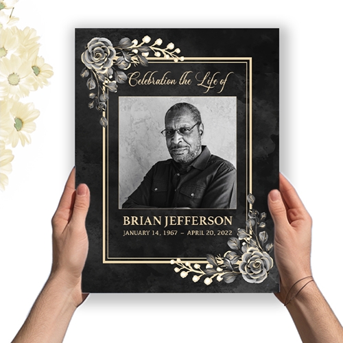 Show details for Black Floral Border Program (8.5x11) 