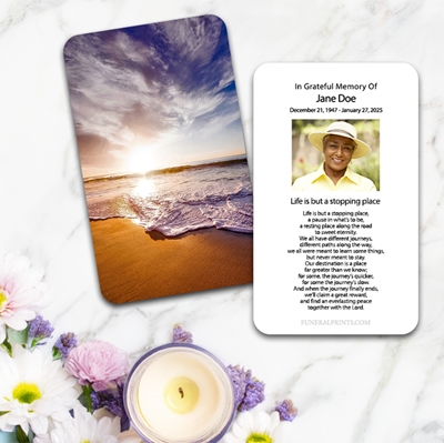 Show details for Oceanfront Large Memorial Card (3" x 4.75")