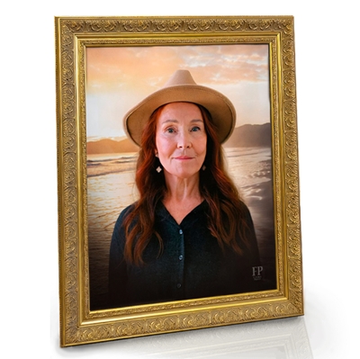 Show details for Framed Memorial Portrait - Tidal Tapestry Lifescapes Background