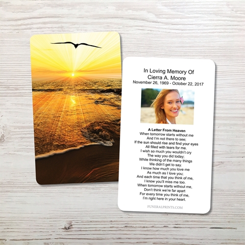 Picture of Sunset Seagull Memorial Card