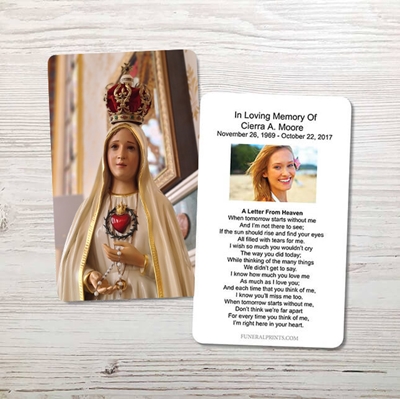 Show details for Our Lady Fatima 1 Memorial Card