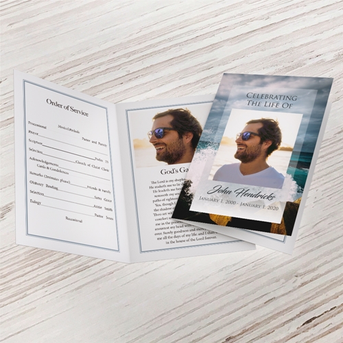 Show details for Crashing Waves Funeral Program (MegaEdit)