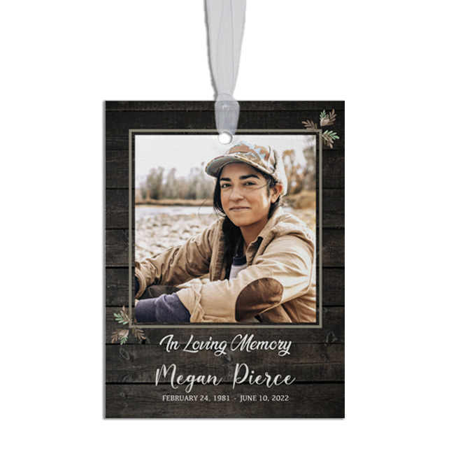 Show details for Rustic Religious Rectangle Ornament