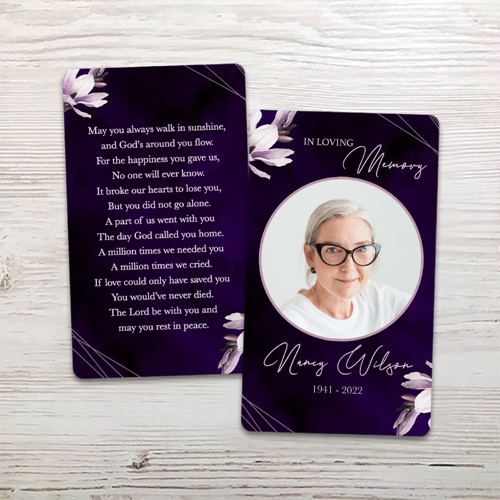 Picture of Purple Lilies Memorial Card