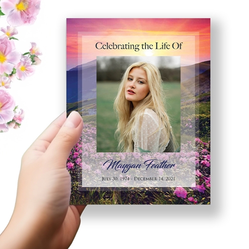 Show details for Purple Fields Funeral Program 