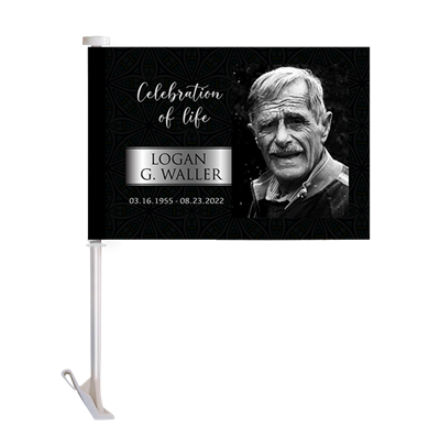 Show details for Black Silver Classic Car Flag