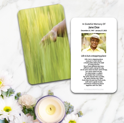 Show details for Green Meadow Large Memorial Card (3" x 4.75")