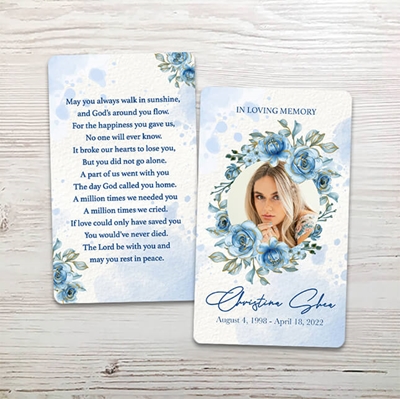 Show details for Blue Round Floral Memorial Package