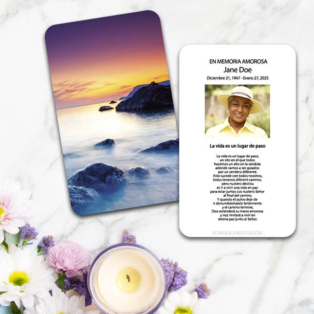 Show details for River Rocks Spanish Prayer Card