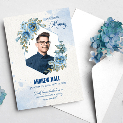 Show details for Blue Floral Announcement