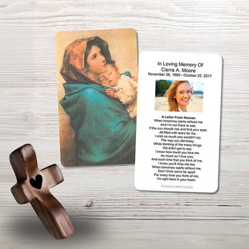 Show details for Mary & Baby Jesus 2 Memorial Card