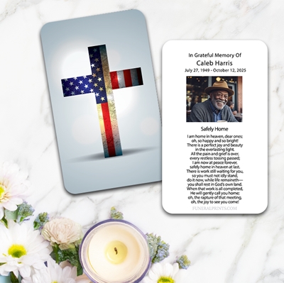 Show details for American Cross Large Memorial Card (3" x 4.75")