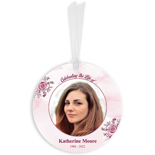 Show details for Pink Floral Circle Ornaments