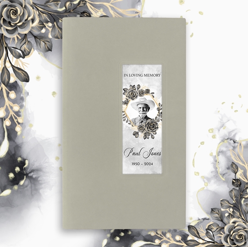 Picture of Black Gold Floral Guest Book - Gray